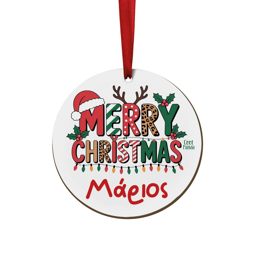 Στολίδι ξύλινο 7cm “Μerry Christmas”