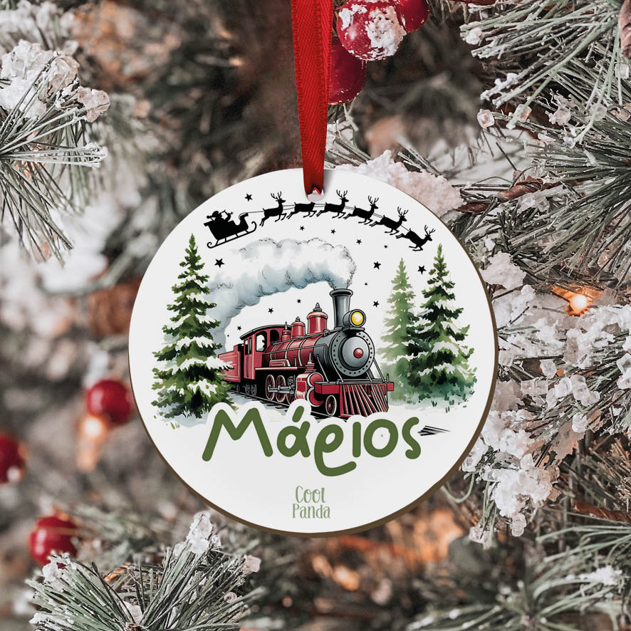 Στολίδι ξύλινο 7cm “Πολικό Εξπρές”