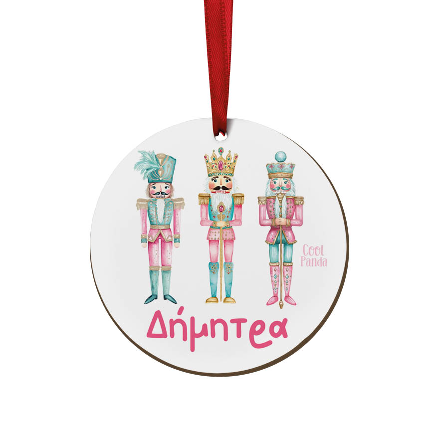 Στολίδι ξύλινο 7cm “Ροζ Καρυοθραύστες”