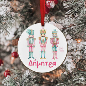 Στολίδι ξύλινο 7cm “Ροζ Καρυοθραύστες”