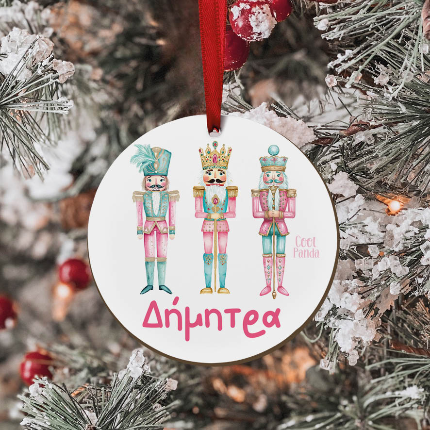 Στολίδι ξύλινο 7cm “Ροζ Καρυοθραύστες”