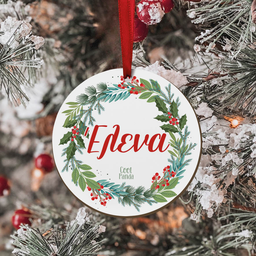 Στολίδι ξύλινο 7cm “Στεφάνι”