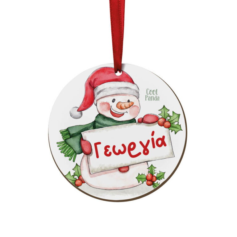 Στολίδι ξύλινο 7cm “Χιονάνθρωπος”