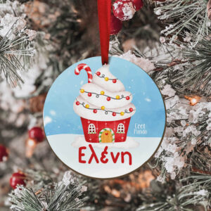 Στολίδι ξύλινο 7cm “Ζαχαρόσπιτο”