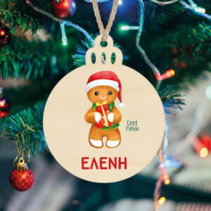 Μπάλα ξύλινη 7cm “Gingerbread Cookie girl”