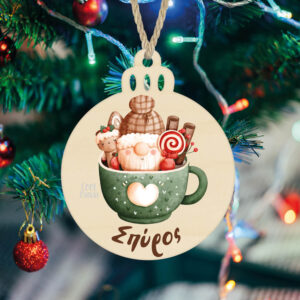 Μπάλα ξύλινη 7cm “Κούπα πράσινη”