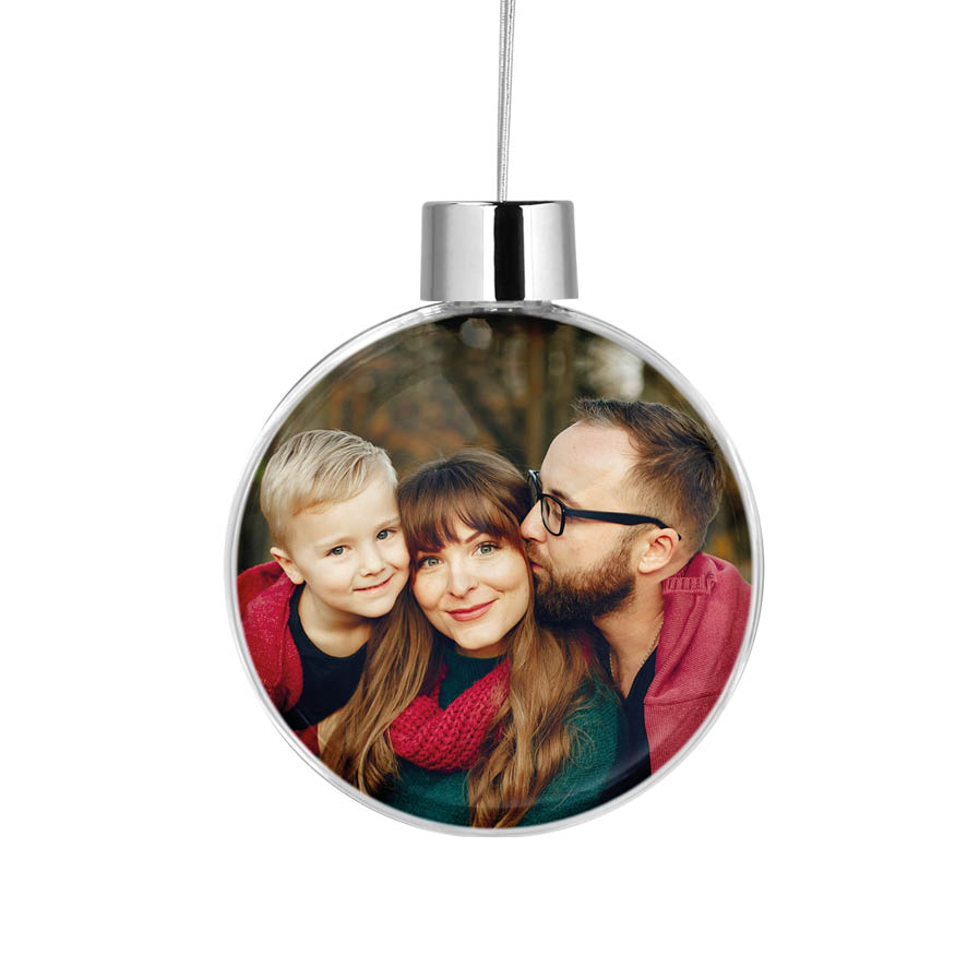 Διάφανη μπάλα με φωτογραφία και κείμενο