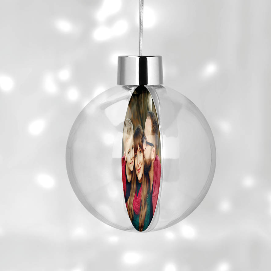 Διάφανη μπάλα με φωτογραφία και κείμενο