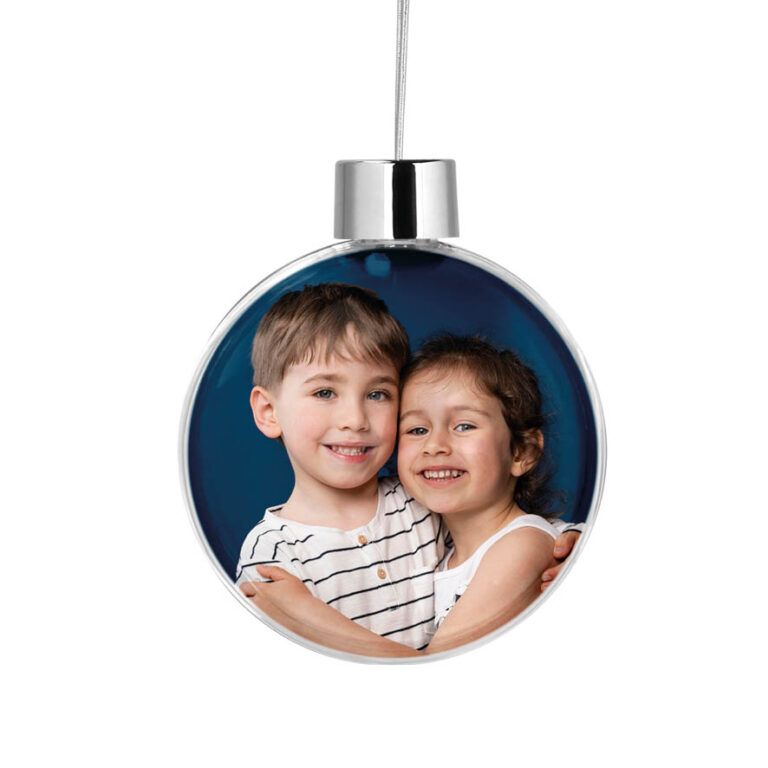 Διάφανη μπάλα με φωτογραφία και όνομα “Στεφάνι παιδικό”