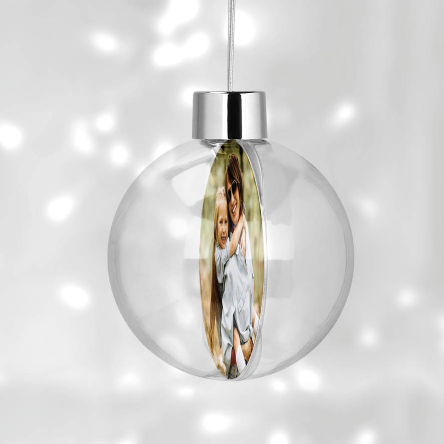 Διάφανη μπάλα με φωτογραφία και κείμενο