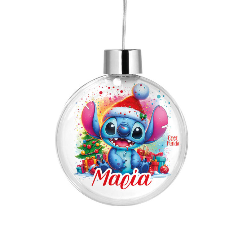 Διάφανη μπάλα με όνομα “Christmas Stitch”
