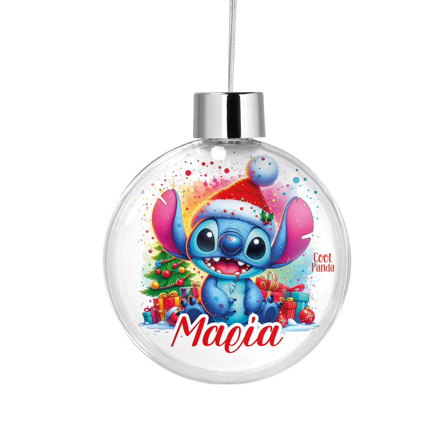 Διάφανη μπάλα με όνομα “Christmas Stitch”