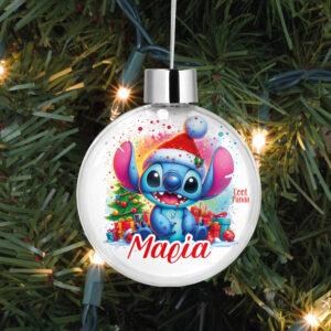 Διάφανη μπάλα με όνομα “Christmas Stitch”
