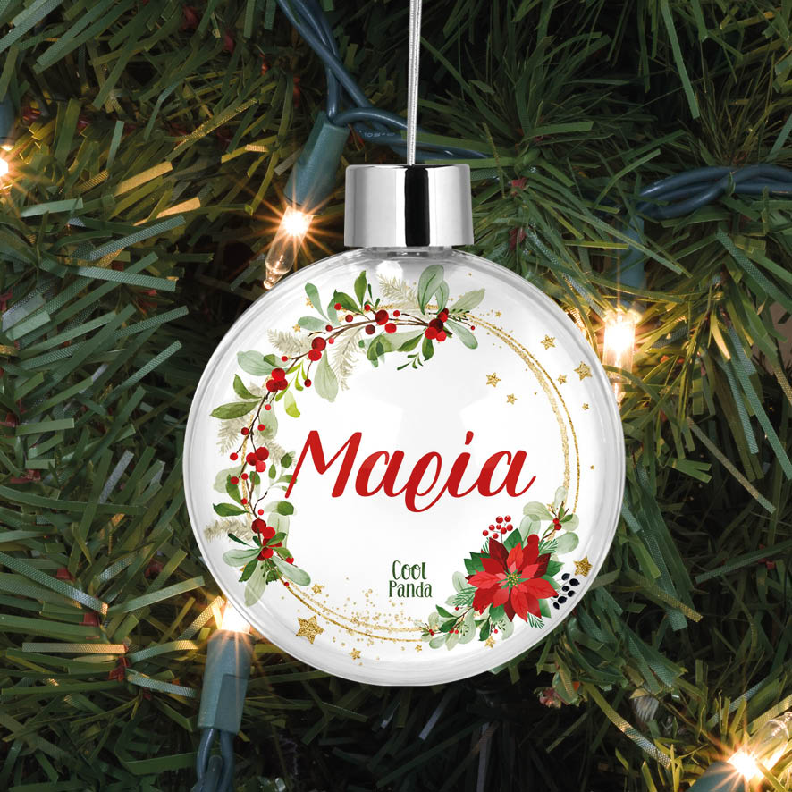 Διάφανη μπάλα με όνομα “Χρυσό στεφάνι”