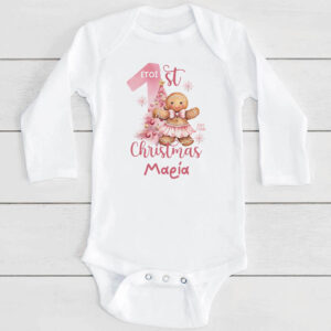 Βρεφικό Φορμάκι μακρυμάνικο “1st Christmas Cookie girl”