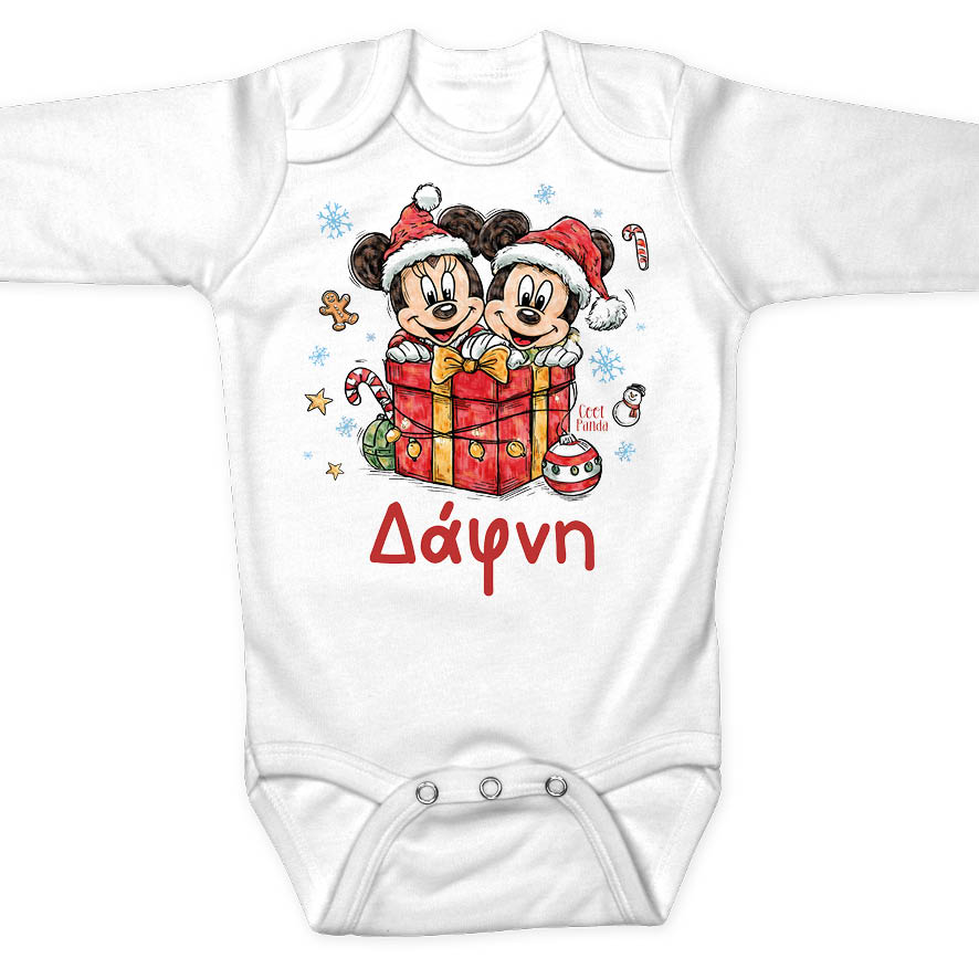 Βρεφικό Φορμάκι μακρυμάνικο “Christmas Minnie & Mickey”