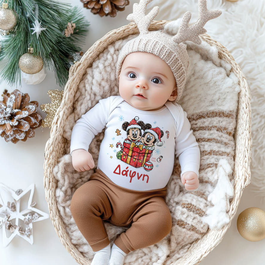 Βρεφικό Φορμάκι μακρυμάνικο “Christmas Minnie & Mickey”