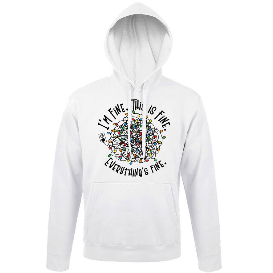 Φούτερ unisex με κουκούλα “I’m Fine”