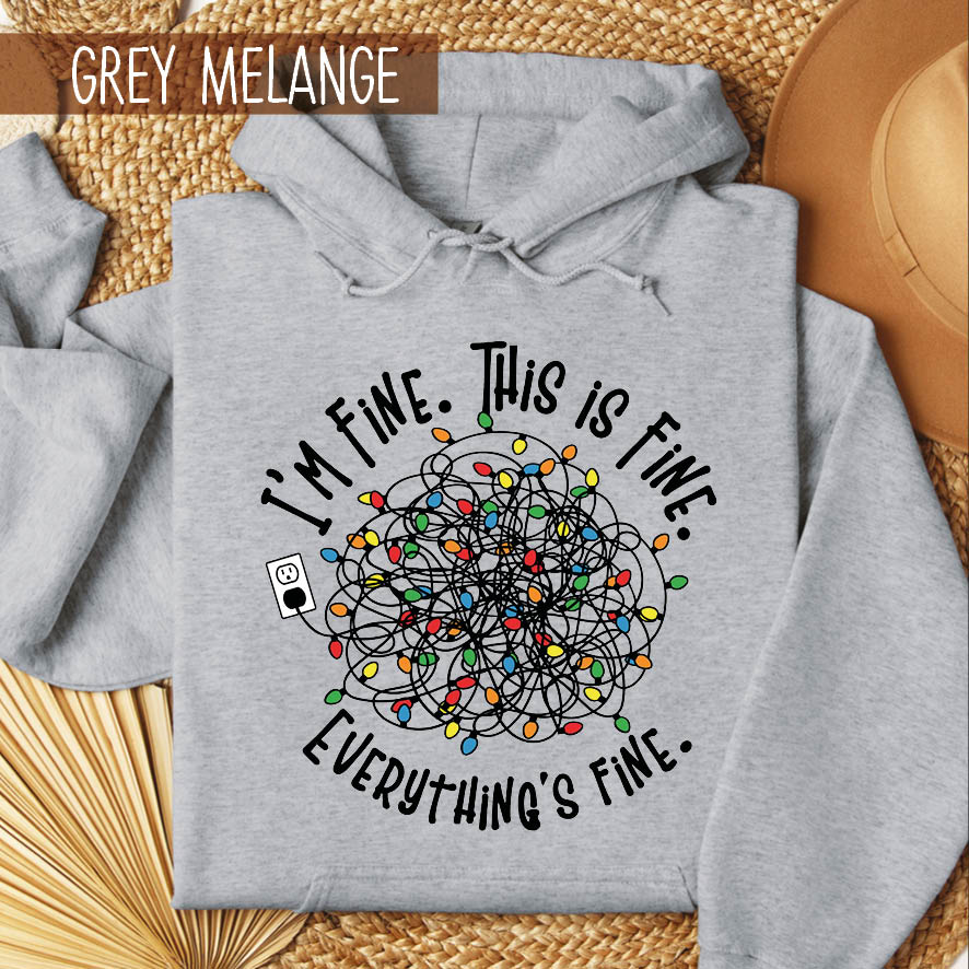 Φούτερ unisex με κουκούλα “I’m Fine”