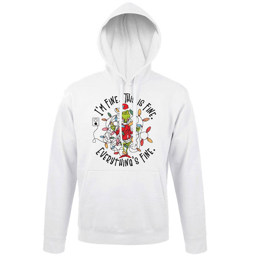 Φούτερ unisex με κουκούλα “I’m Fine Grinch”
