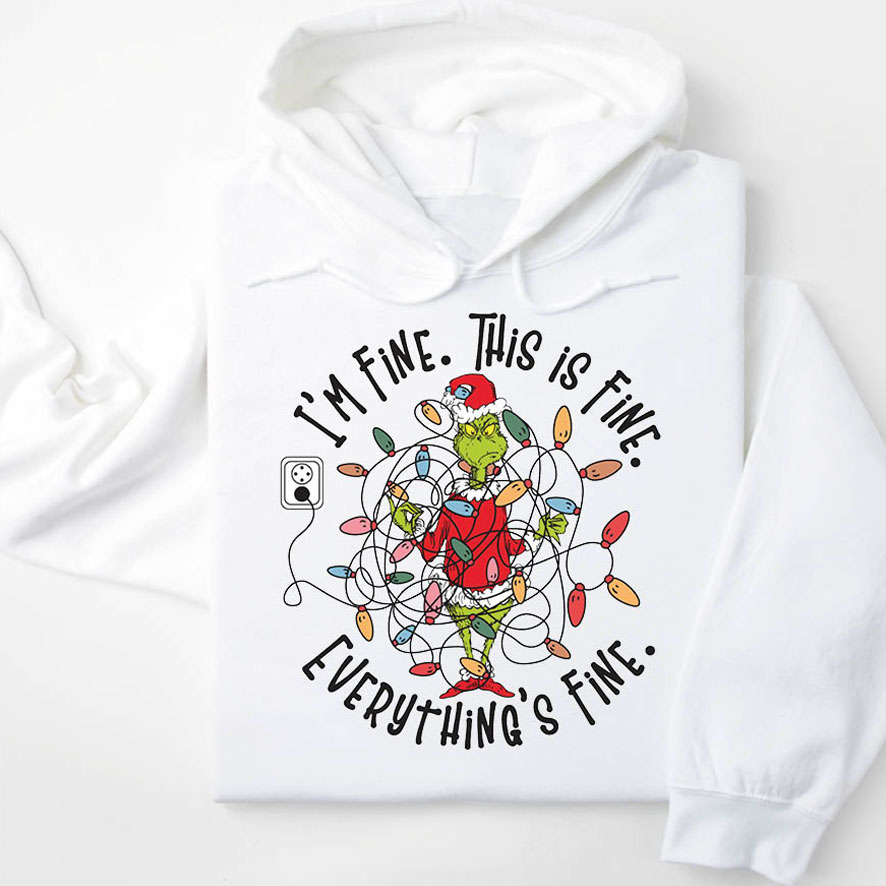 Φούτερ unisex με κουκούλα “I’m Fine Grinch”