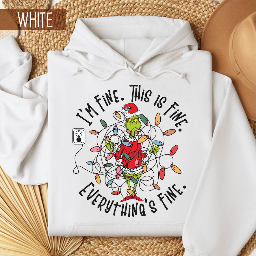 Φούτερ unisex με κουκούλα “I’m Fine Grinch”