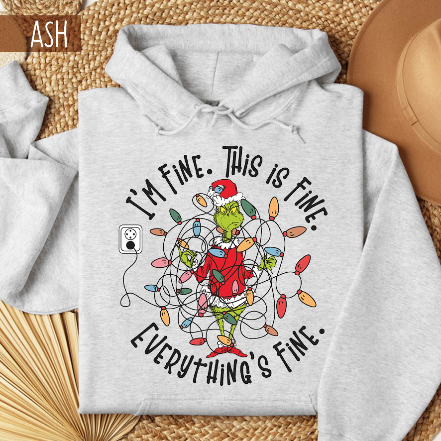 Φούτερ unisex με κουκούλα “I’m Fine Grinch”