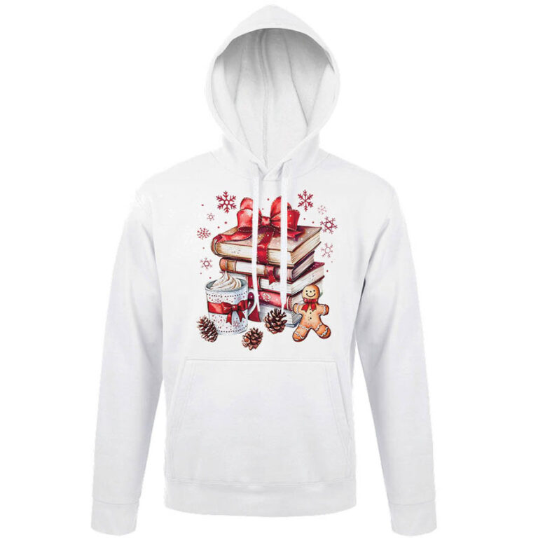 Φούτερ unisex με κουκούλα “Κόκκινα βιβλία”