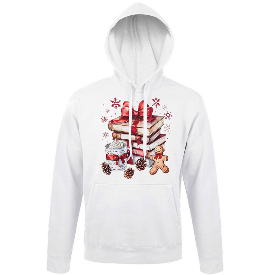 Φούτερ unisex με κουκούλα “Κόκκινα βιβλία”