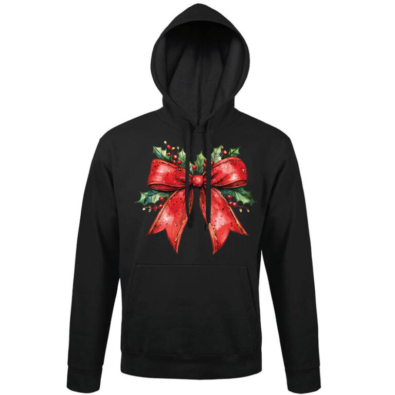 Φούτερ unisex με κουκούλα “Κόκκινος φιόγκος”