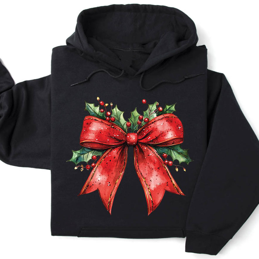 Φούτερ unisex με κουκούλα “Κόκκινος φιόγκος”