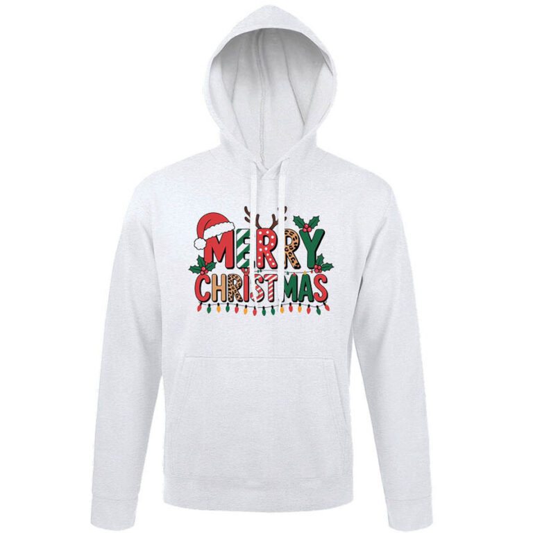 Φούτερ unisex με κουκούλα “Μerry Christmas”