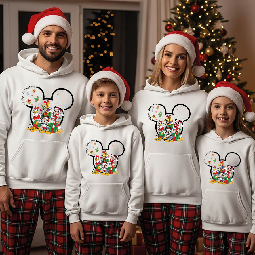 Φούτερ unisex με κουκούλα “Christmas Disney”