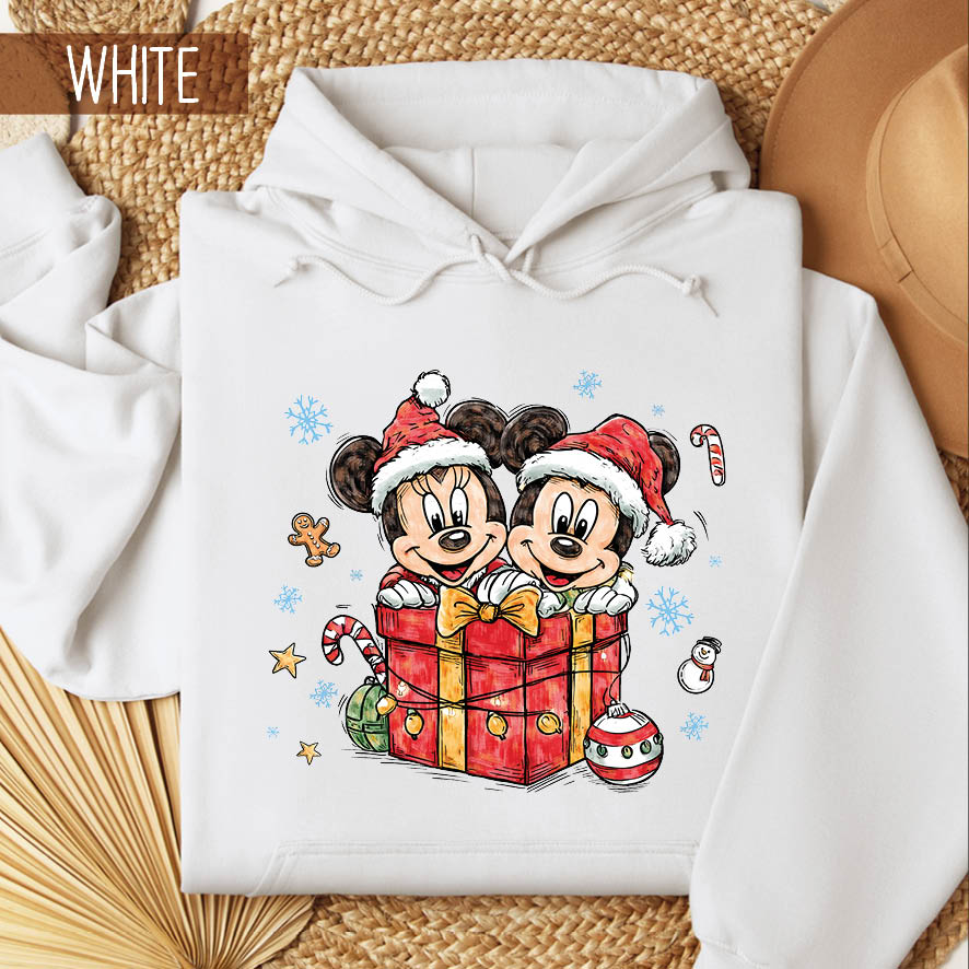 Φούτερ unisex με κουκούλα “Christmas Minnie & Mickey”