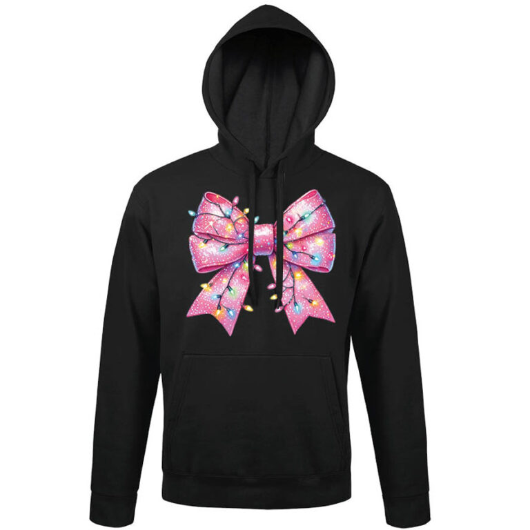 Φούτερ unisex με κουκούλα “Ροζ φιόγκος”