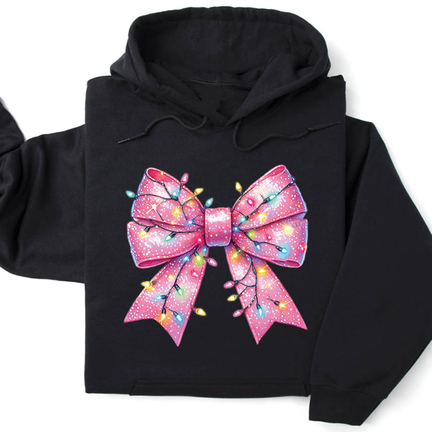 Φούτερ unisex με κουκούλα “Ροζ φιόγκος”