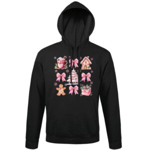 Φούτερ unisex με κουκούλα “Pink Christmas”