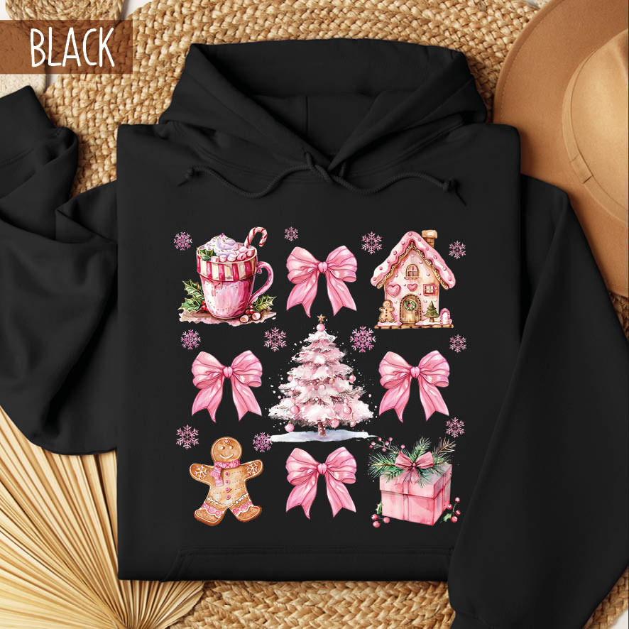 Φούτερ unisex με κουκούλα “Pink Christmas”