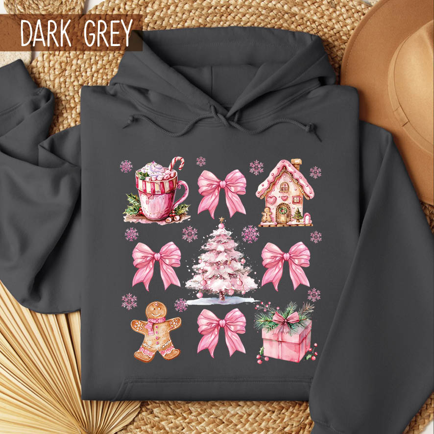 Φούτερ unisex με κουκούλα “Pink Christmas”