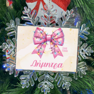 Χιονονιφάδα “Ροζ φιόγκος”