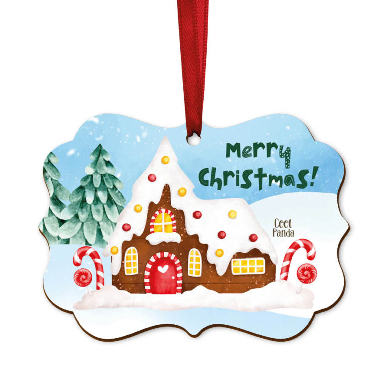 Στολίδι ξύλινο “Ζαχαρόσπιτο κόκκινο”