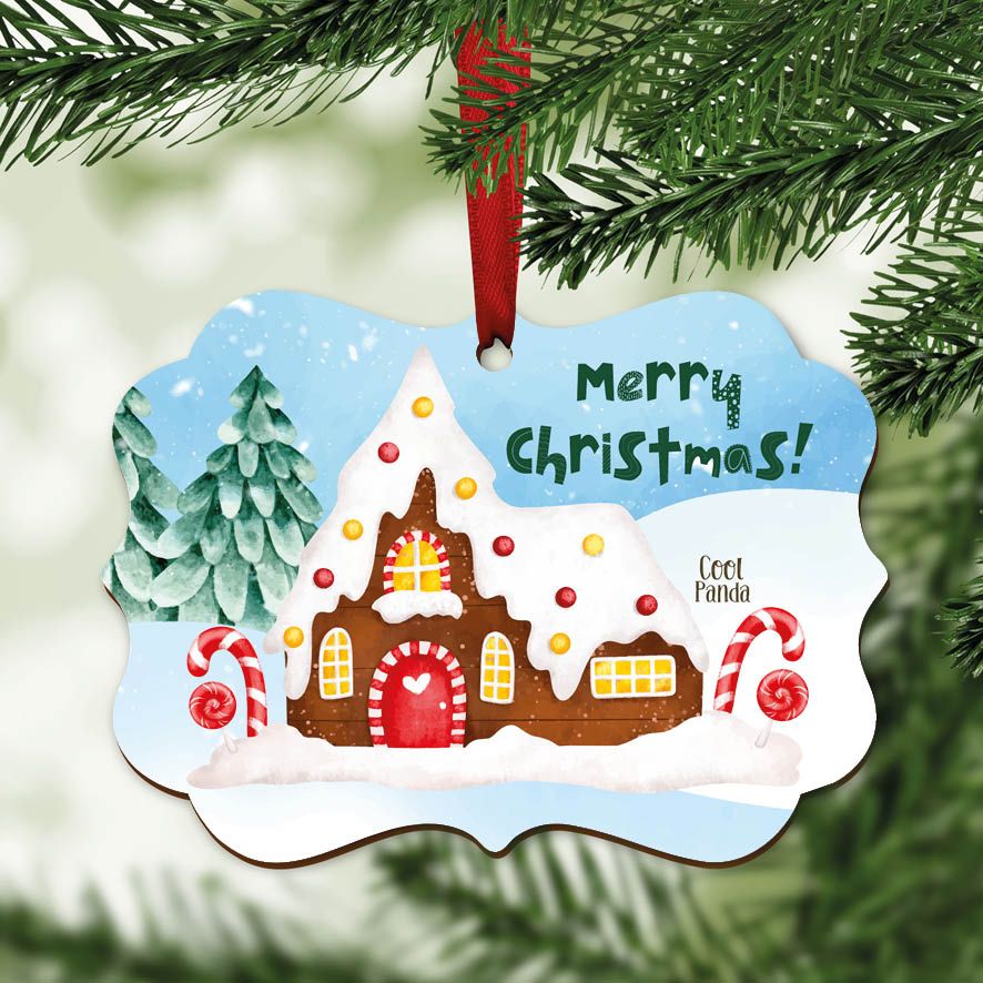 Στολίδι ξύλινο “Ζαχαρόσπιτο κόκκινο”