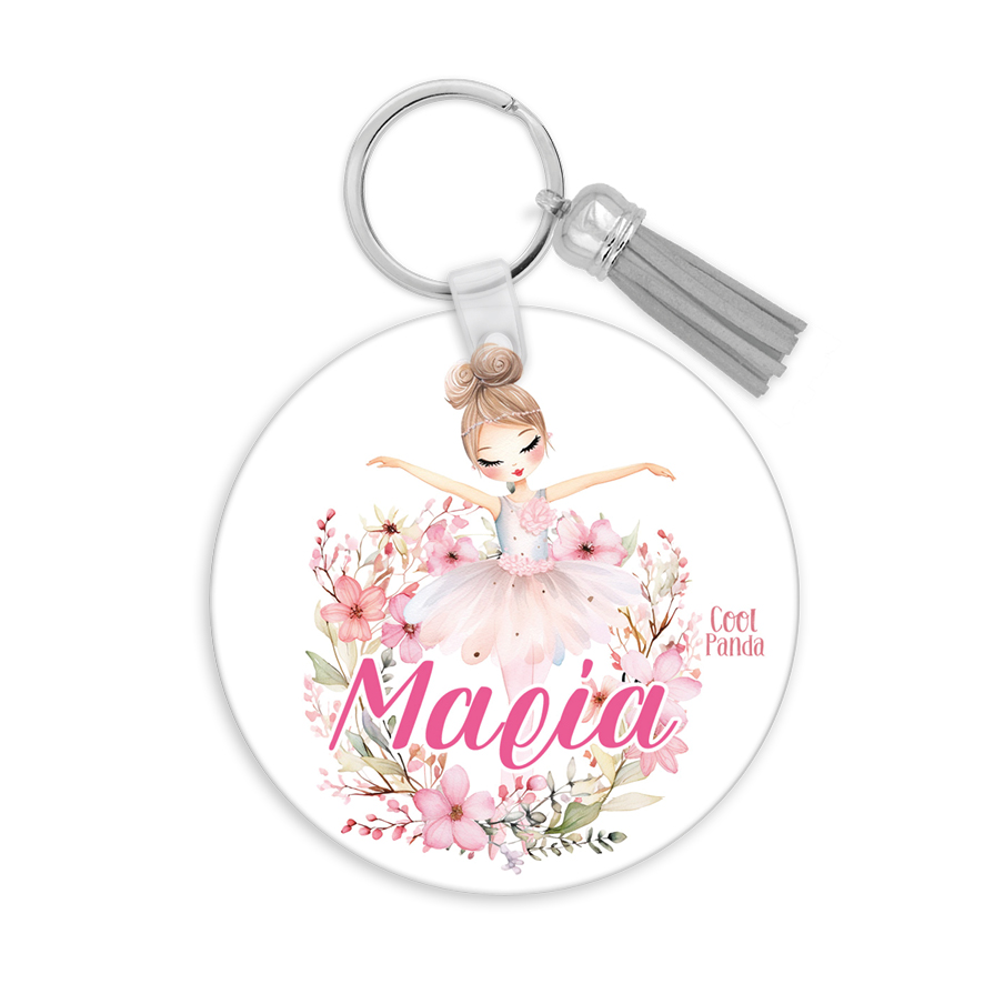 Μπρελόκ ξύλινο “Floral Μπαλαρίνα”