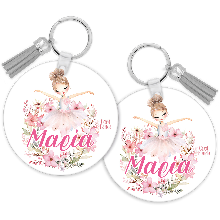 Μπρελόκ ξύλινο “Floral Μπαλαρίνα”
