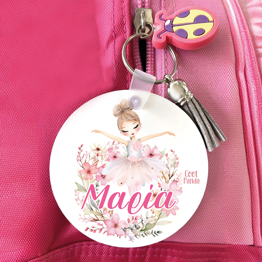 Μπρελόκ ξύλινο “Floral Μπαλαρίνα”