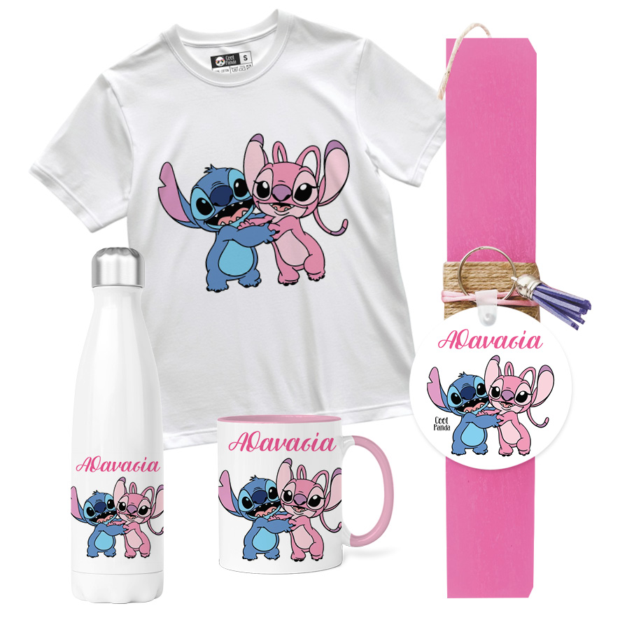 Λαμπάδα “Stitch & Angel”