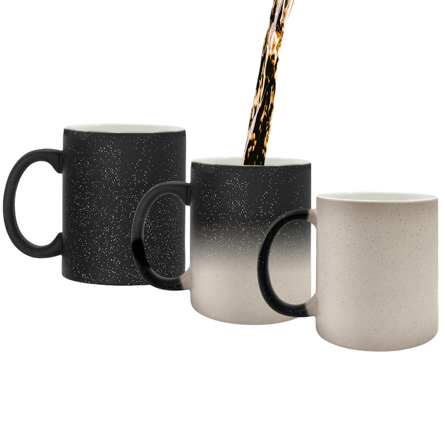 Κούπα μαγική 11oz μαύρη glitter με δική σου εκτύπωση