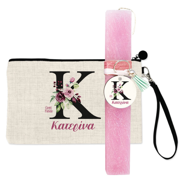 Σετ Λαμπάδα με νεσεσέρ & όνομα μαύρο