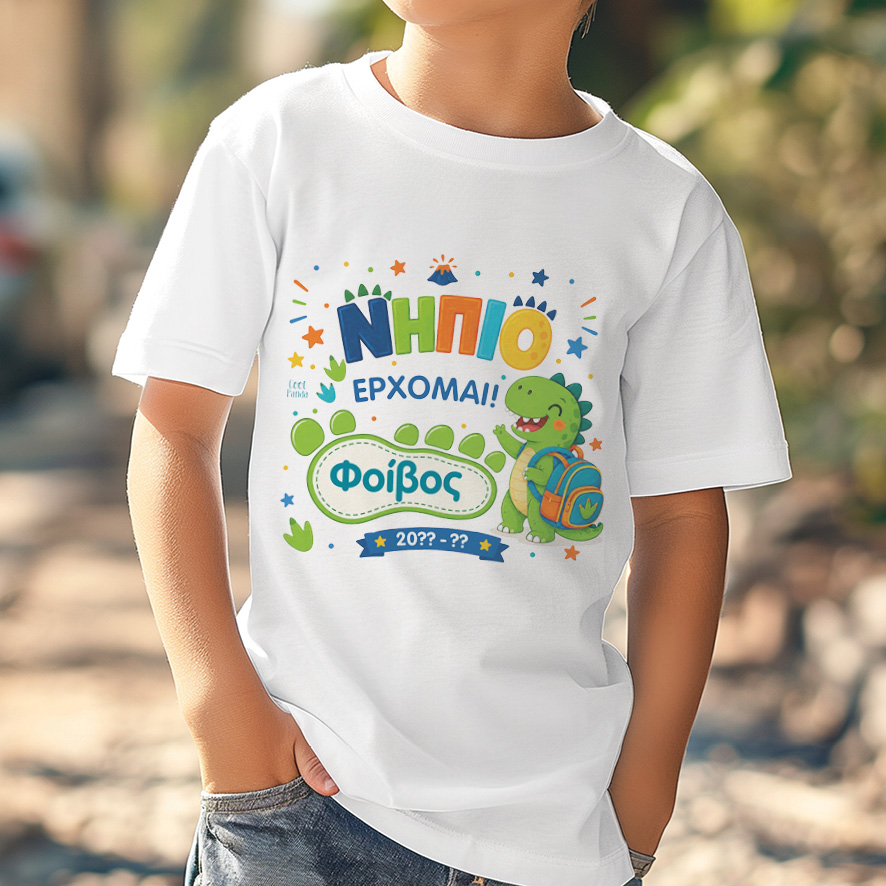 T-shirt Πρώτη Μέρα στο Σχολείο με Όνομα “Δεινόσαυρος”