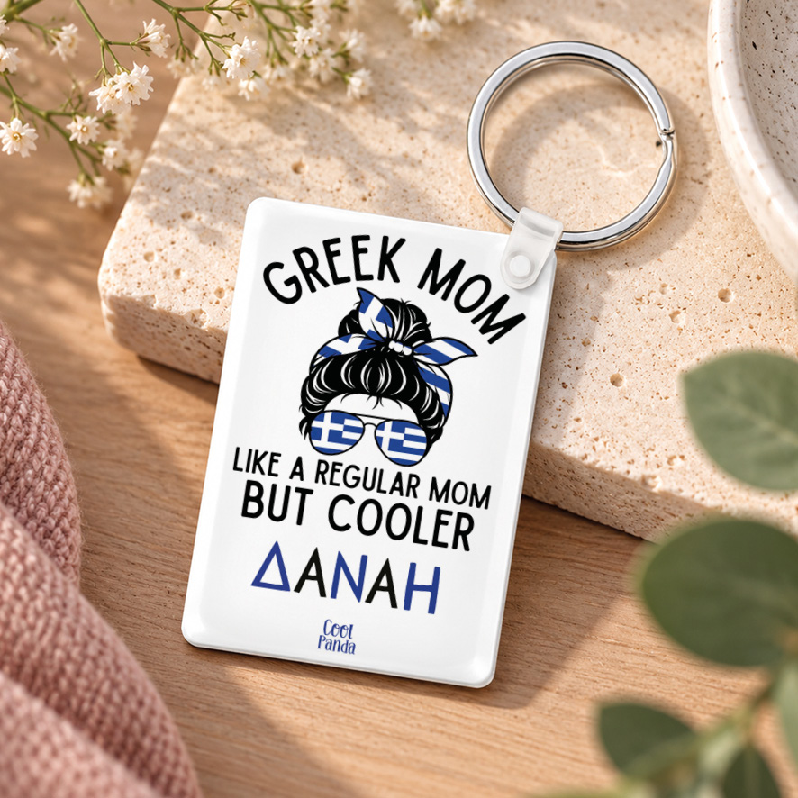 Ακρυλικό Μπρελόκ για τη Μαμά “Greek Mom”